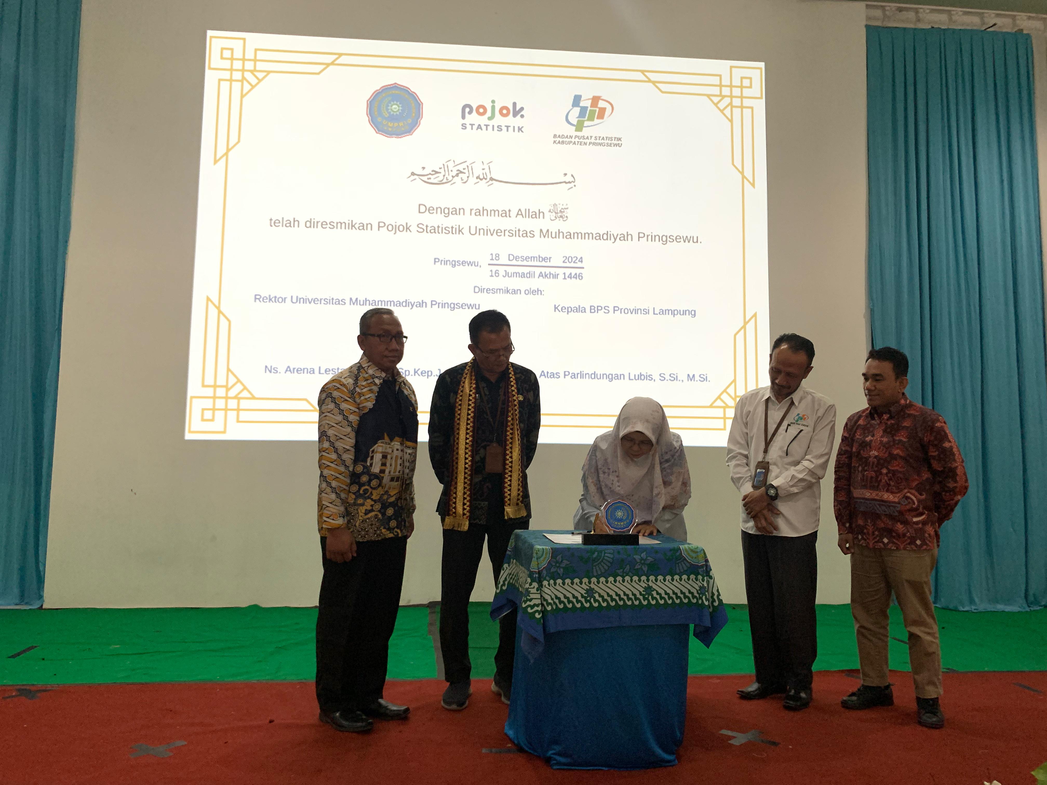 PERESMIAN POJOK STATISTIK UMPRI BEKERJA SAMA DENGAN BPS KAB. PRINGSEWU