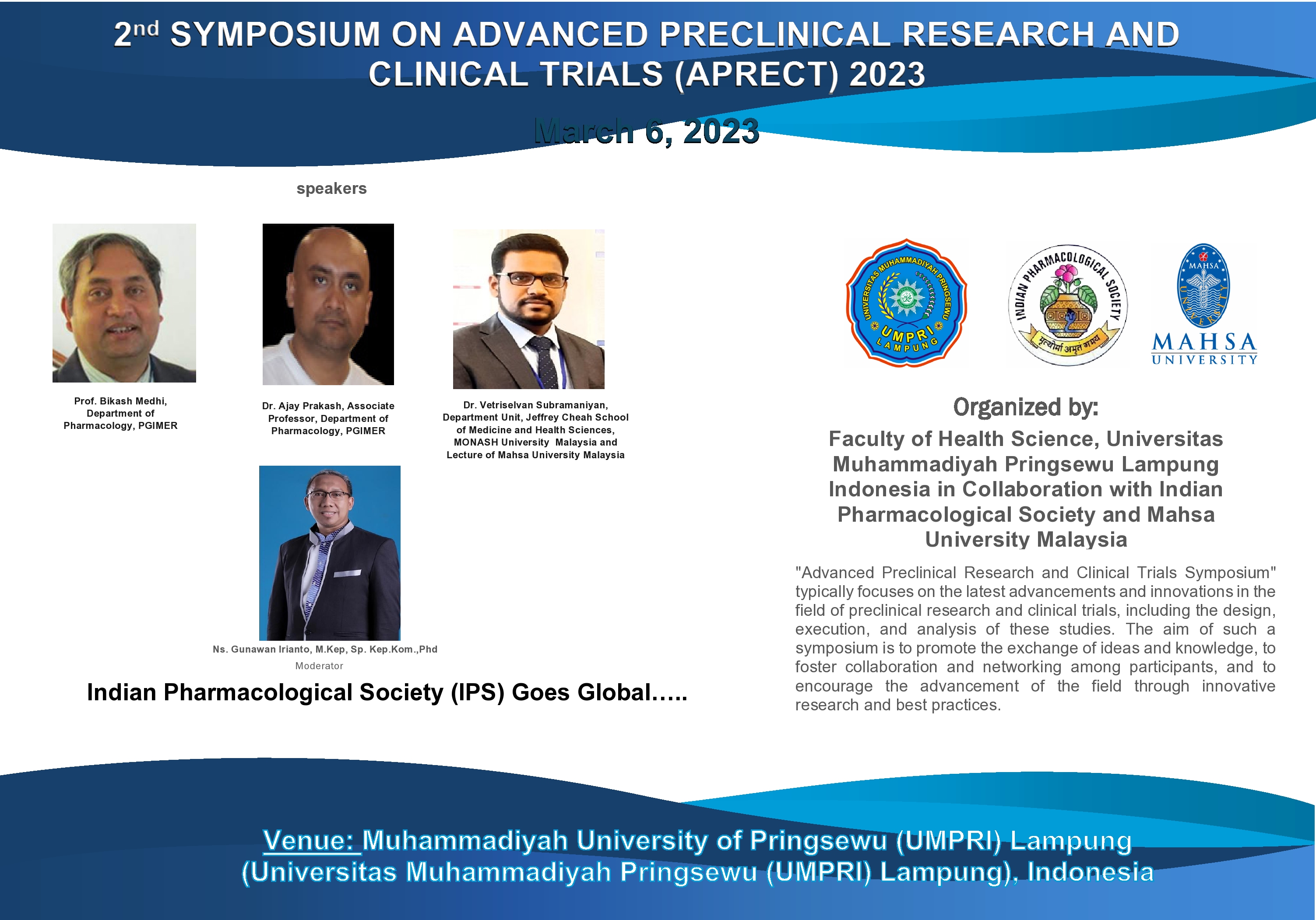 2nd SYMPOSIUM ON ADVANCED PRECLINICAL RESEARCH AND CLINICAL TRIALS (APRECT) 2023